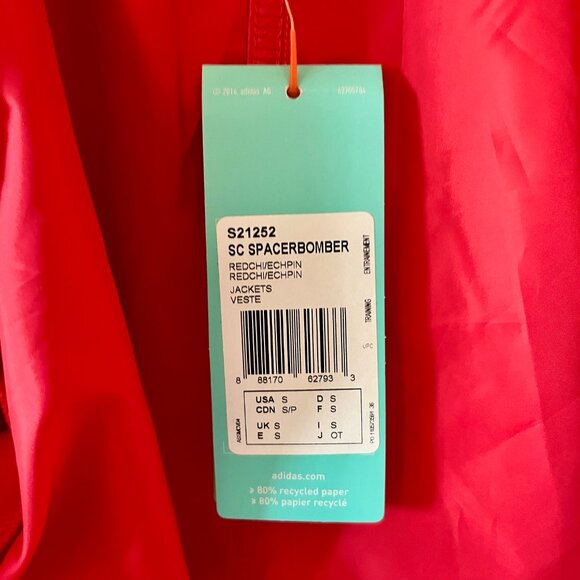 Adidas Stella McCartney Red Spacer Bomber Jacket SMALL - Picture 5 of 5